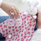 Naninha Tricoline e Malha Poá Laços Pink e Rosa Forro Fralda com Sapatinho - Mais que baby
