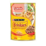 Nestle Purina Friskies Racao Umida Para Gatos Adultos Sal mão Ao Molho 85g
