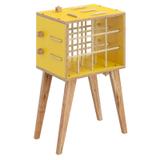 Nicho Adega Bar Cordel 1001 com Cordas Retrô Amarelo - BE Mobiliário