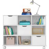 Nicho Organizador Branco 108 X 83cm Com 3 Gavetas Brancas E Rodízios - Qmovi Móveis