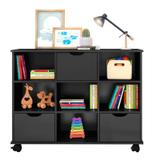 Nicho Organizador com 3 Gavetas Qmovi Cor Preto