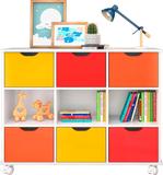 Nicho Organizador com 6 gavetas color e rodízios - Qmovi