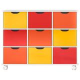 Nicho Organizador com 9 gavetas color e rodízios - Qmovi