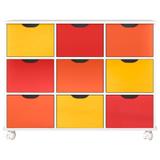 Nicho Organizador com 9 gavetas color e rodízios - Qmovi