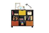 Nicho Organizador Preto com 3 Gavetas Coloridas - Qmovi