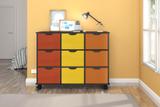 Nicho Organizador Preto com 9 gavetas Coloridas - Qmovi