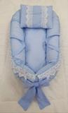 Ninho Para Bebê Redutor Berço + Travesseiro - Provence Azul - Enxovalnet
