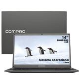 Notebook Compaq Presario 427 14 Pol HD Pentium N3700 SSD 240GB 4GB Linux Debian 10 - Cinza