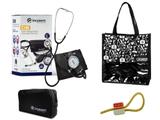 Novo Kit Aparelho de Pressão com Estetoscópio Clinico Duplo Preto Incoterm + Bolsa JRMED