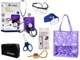 Novo Kit Aparelho De Pressão com Estetoscópio Duplo Incoterm Completo - Lilás