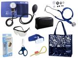 Novo Kit Aparelho De Pressão com Estetoscópio Rappaport Premium Completo - Azul