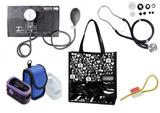 Novo Kit Enfermagem: Aparelho de Pressão com Estetoscópio Rappaport Preto Premium + Oxímetro - G-Tech + Bolsa JRMED