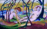 Nus sob árvores - Franz Marc - Tela 30x47 Para Quadro - Santhatela