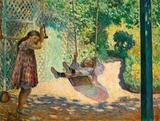 O Balanço (1906) - Henri Lebasque - Tela 60x78 Para Quadro - Santhatela