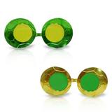 Óculos Bola Futebol Metalizado Verde e Amarelo com Lente 12 unidades - Festabox