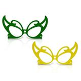 Óculos Borboleta Verde e Amarelo 12 unidades - Festabox
