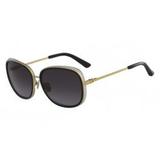 Óculos Calvin Klein Ck8575S 060 Preto Ouro Lente Cinza Degradê Tam 59