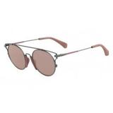 Óculos Calvin Klein Jeans Ckj167S 008 Grafite Lente Rosa Flash Tam 50