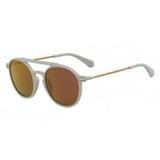 Óculos Calvin Klein Jeans Ckj511S 007 Cinza Claro Lente Espelhada Ouro Tam 52