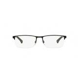 Óculos de Grau Emporio Armani EA1041 3094 Preto Prata Lentes Tam 55