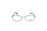 Oculos de Grau Feminino Vogue Quadrado Metal Cobre e Marrom