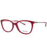 Óculos de Grau Grazi Feminino GZ3033 E808 - Acetato Vermelho e Metal Bronze - Grazi massafera