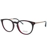 Óculos de Grau Grazi Feminino GZ3048B G027 - Acetato Bordô e Metal Bronze - Grazi massafera