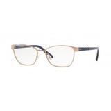 Óculos de Grau Grazi Massafera GZ1010B E818 Ouro Azul Com Cristais Da SWAROVSKI Lente Tam 52