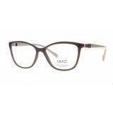 Óculos de Grau Grazi Massafera GZ3022B E102 Marrom Com Cristais Da SWAROVSKI Lente Tam 53