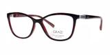 Óculos de Grau Grazi Massafera GZ3022B E103 Tartaruga Vermelho Com Cristais Da SWAROVSKI Lente Tam 53