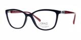 Óculos de Grau Grazi Massafera GZ3022B E104 Azul Vermelho Com Cristais Da SWAROVSKI Lente Tam 53