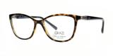 Óculos de Grau Grazi Massafera GZ3022B E105 Tartaruga Com Cristais Da SWAROVSKI Lente Tam 53