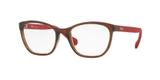 Óculos de Grau Kipling KP3103 F599 Marrom Translúcido Vermelho Lente Tam 52