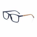 Óculos de grau mormaii pequim wood azul fosco riscado AZUL