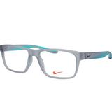 Óculos de Grau Nike Masculino NIKE7101 050 - Acetato Cinza Translúcido e Verde Água
