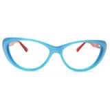 Óculos de grau Rafaello RFA007 Acetato Azul c/ Vermelho