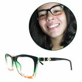 Óculos de grau Rafaello RFA031 Acetato Preto Mesclado c/ Verde e Laranja - Armação