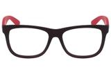 Óculos de Grau Ray Ban Ennio RX7057L 5564/54 Preto Emborrachado/Vermelho