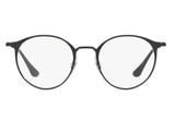 Óculos de Grau Ray Ban Round Metal RX6378 2904 Preto Lente Tam 49 - Ray-ban