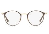 Óculos de Grau Ray Ban Round Metal RX6378 2905 Marrom Lente Tam 49 - Ray-ban