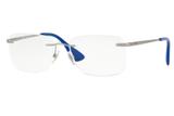 Óculos de Grau Ray Ban RX6415L 2595/54 Prata Polido/Azul