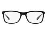 Óculos de Grau Ray Ban RX7027 2000 Preto Polido Lentes Tam 54 - Ray-ban