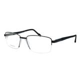 Óculos de Grau Stepper Unissex Titanium com Fio de Nylon SI-60013 F090 - Preto