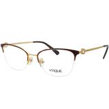 Óculos de Grau Vogue Feminino com Fio de Nylon VO4095B 5078 - Metal Marrom e Dourado