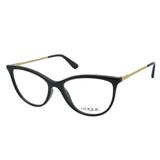 Óculos de Grau Vogue Feminino VO5239L W44 - Acetato Preto e Haste Metal Dourado