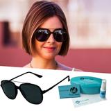 Oculos De Sol Grande Preto Uv 400 Feminino Retro - Isabela dias