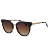 Óculos de Sol Hickmann Feminino HI9078 E01 - Acetato Marrom com Detalhe Dourado e Lente Marrom Degra