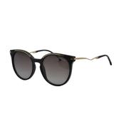 Óculos de Sol Hickmann Feminino HI9089I A01 - Acetato Preto com Detalhe Dourado e Lente Cinza Degrad