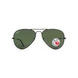 Óculos de Sol Ray-Ban Aviador RB3025L 002/ Metal Preto Tamanho 58-62 Lente Polarizado - Ray ban