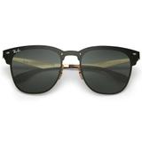 Óculos De Sol Ray Ban Blaze Clubmaster Rb3576n 043/71/47 Preto/dourado Escovado